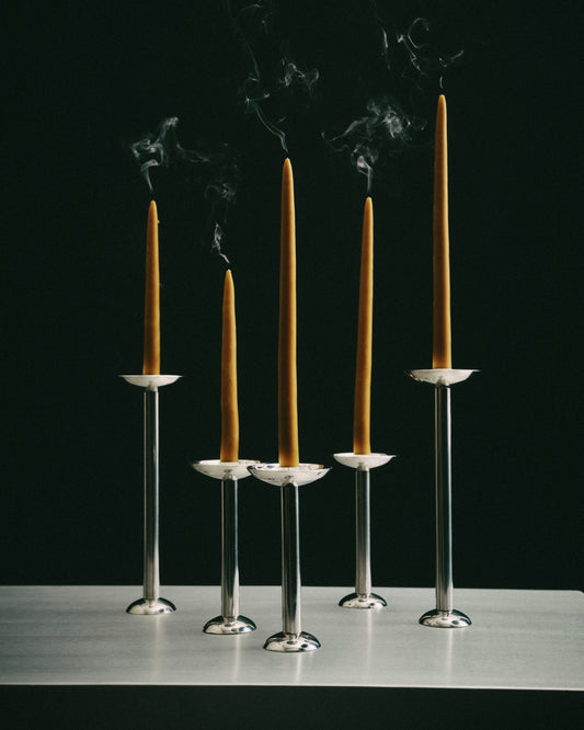 METAL CHAMPAGNE CANDLE HOLDER, LOW