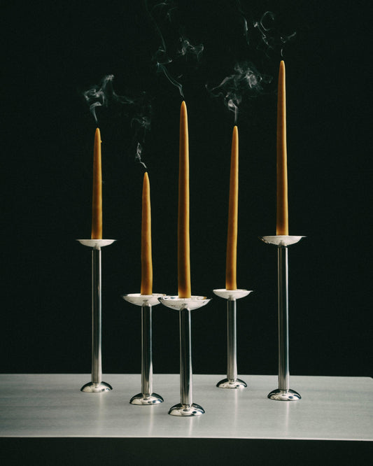 METAL CHAMPAGNE CANDLE HOLDER, LOW