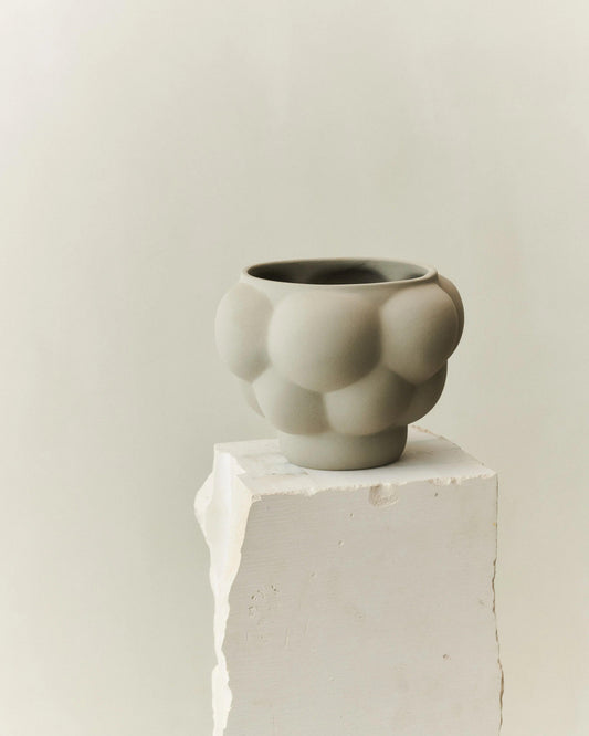 BALLOON BOWL 05 CERAMIC SANDED GREY - LOUISE ROE -