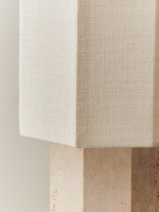 EIGHT OVER EIGHT LAMP BEIGE TRAVERTINE GRANDE