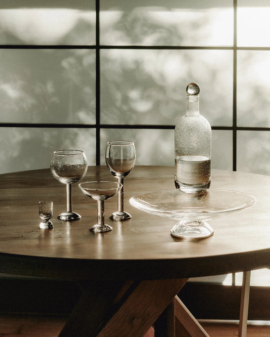 BUBBLE GLASS CHAMPAGNE COUPE PLAIN TOP - LOUISE ROE -