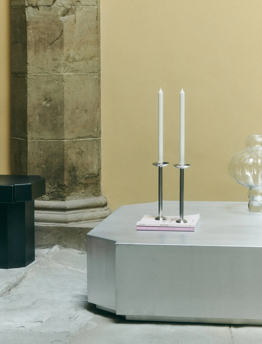 METAL CHAMPAGNE CANDLE HOLDER, TALL - LOUISE ROE -