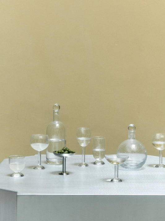 BUBBLE WATER GLASS LOW PLAIN TOP - LOUISE ROE -