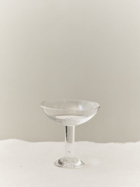 BUBBLE GLASS CHAMPAGNE COUPE PLAIN TOP