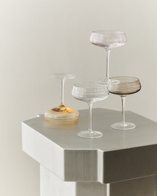 CHAMPAGNE COUPE SINGLE CUT - SET OF 4
