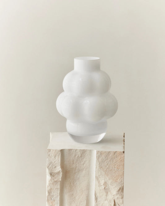 BALLOON VASE 04 GLASS - LOUISE ROE - OPAL WHITE