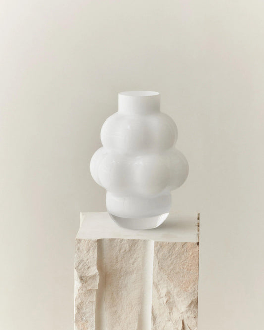 BALLOON VASE 04 GLASS - LOUISE ROE - OPAL WHITE