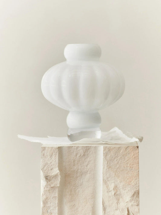 BALLOON VASE 08 GLASS - LOUISE ROE - OPAL WHITE