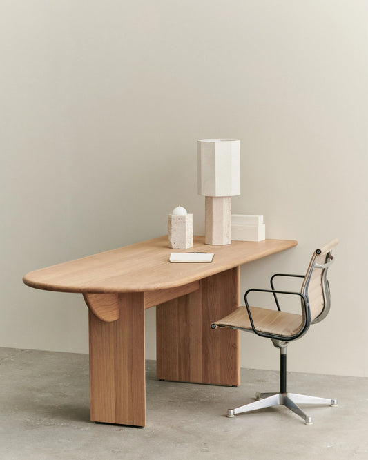 PILLABOUT OFFICE TABLE 01 - LOUISE ROE - BLACK STAINED OAK