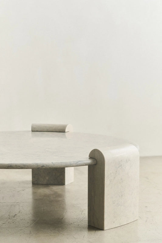 STONE COLUMN LOUNGE TABLE - ATAIJA AZUL MARBLE - LOUISE ROE - Ataija Azul