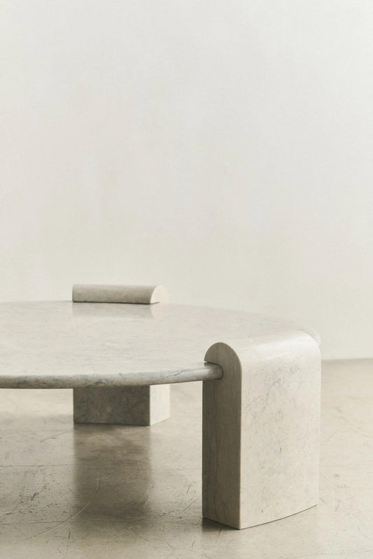 STONE COLUMN LOUNGE TABLE - ATAIJA AZUL MARBLE - LOUISE ROE - Ataija Azul
