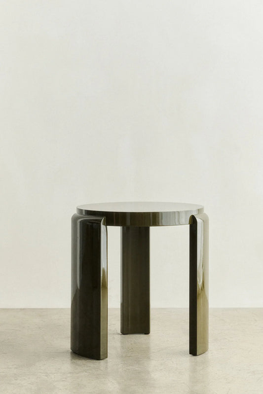 SPINA STOOL - LOUISE ROE - BEECH WOOD OLIVE GREEN LACQUER