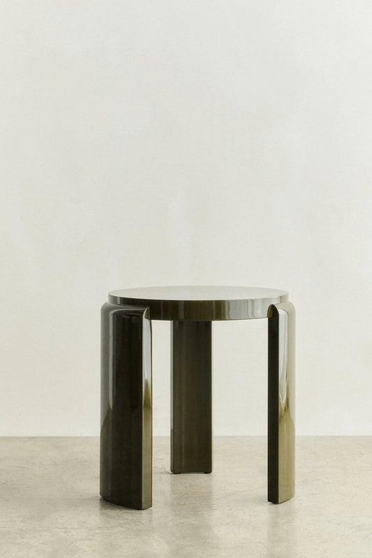 SPINA STOOL - LOUISE ROE - BEECH WOOD OLIVE GREEN LACQUER