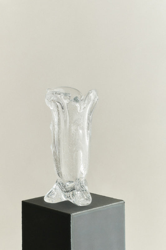 S.R. VINTAGE DRAPE GLASS VASE