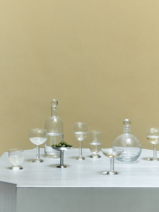 BUBBLE GLASS CARAFE ROUND