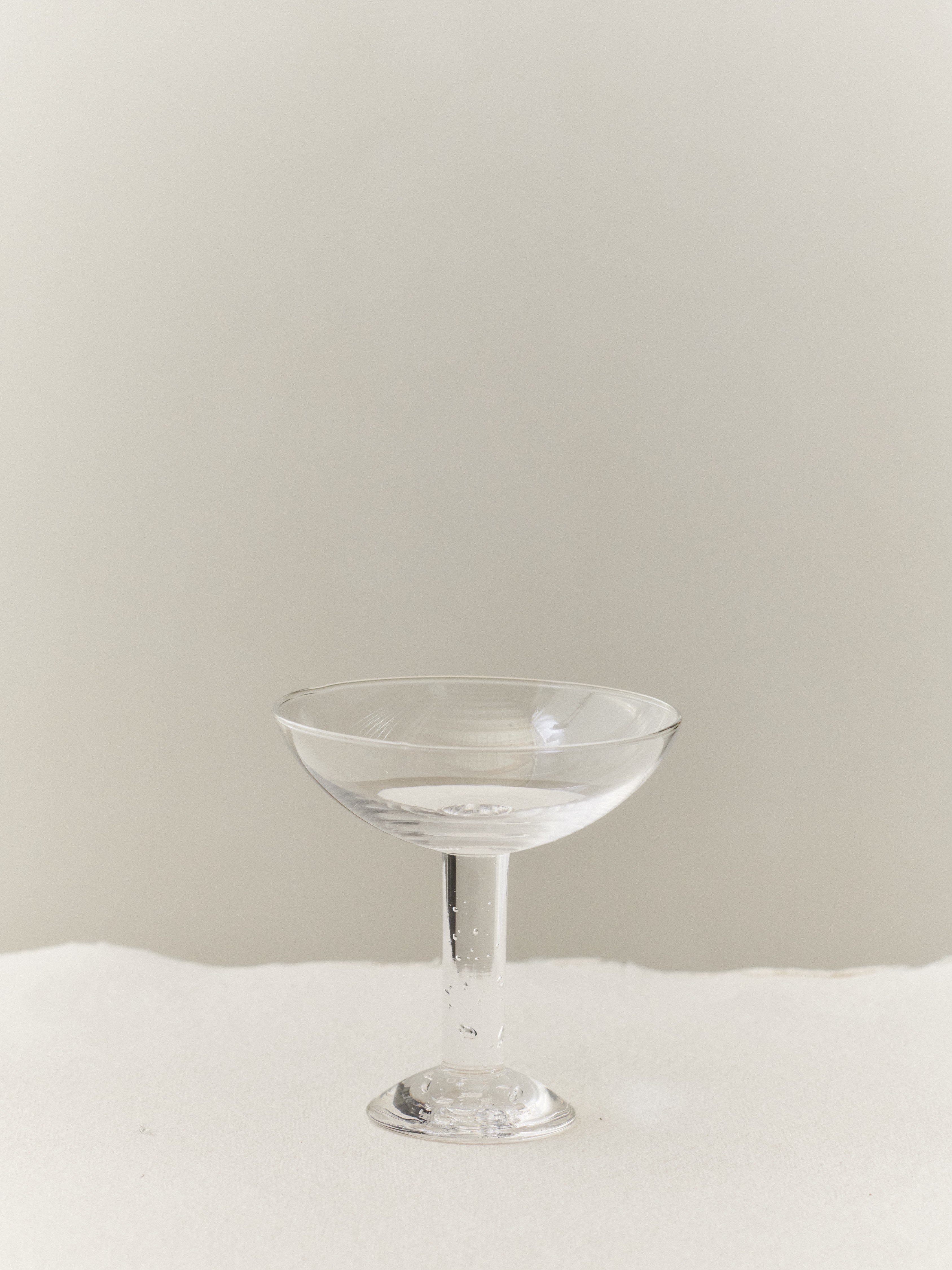 BUBBLE GLASS CHAMPAGNE COUPE PLAIN TOP