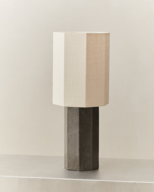 EIGHT OVER EIGHT LAMP GREY MARBLE LARGE