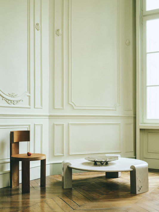 STONE COLUMN LOUNGE TABLE - ATAIJA AZUL MARBLE
