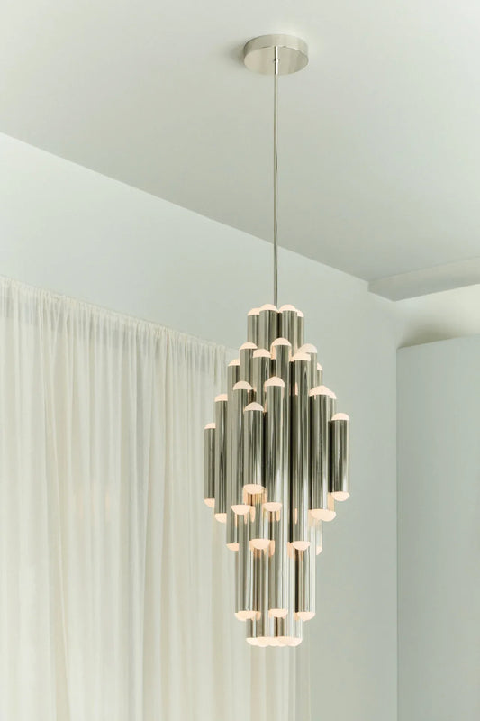 PIPE CHANDELIER - LOUISE ROE - CE / Polished Nickel